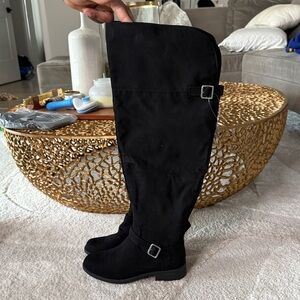 Sun + Stone Black Over the Knee Boots